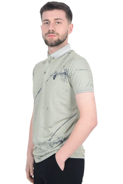 Cengiz İnler Baskı Desenli Erkek Polo Yaka  T-shirt - 10