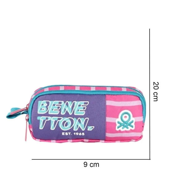 Benetton Kalem Çantası Çift Bölmeli Pembe 03755