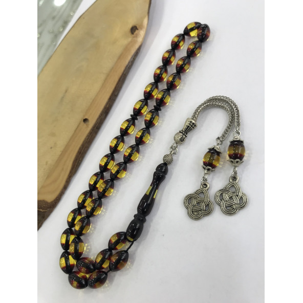 Sürmeli Model Beyzi Kesim Toz Kehribar Tesbih - 2