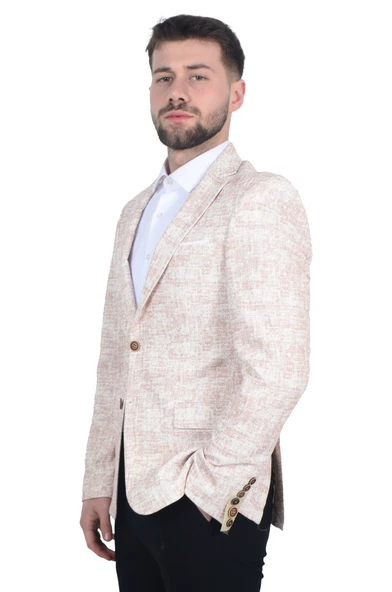 Cengiz İnler Mono Yaka Çift Yırtmaçlı Slimfit Erkek Ceket - 7