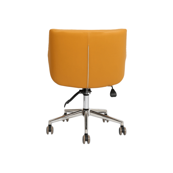 Hunt Mobilya Avor Sarı Deri Ofis Çalışma Koltuğu - 4