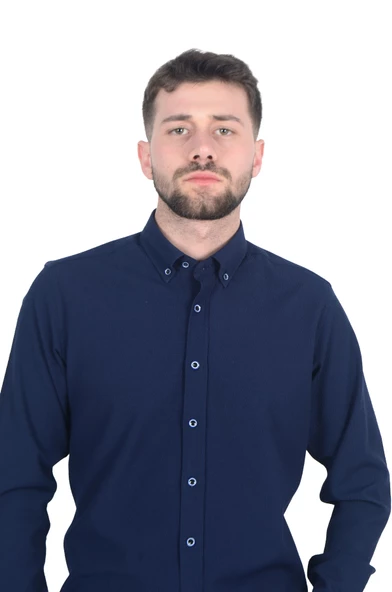 Cengiz İnler Düğmeli Yaka Erkek Gofre Gömlek - 12