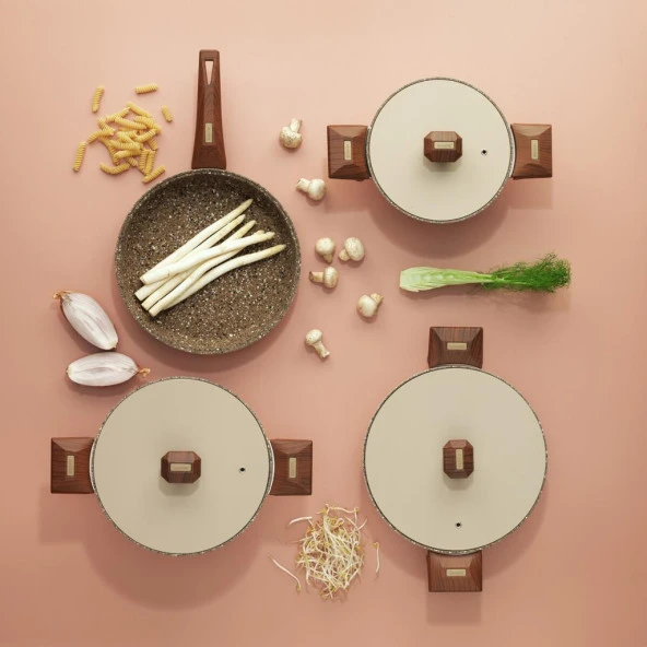 Schafer Toscana Döküm Tencere Seti 7 Parça-Krem - 2