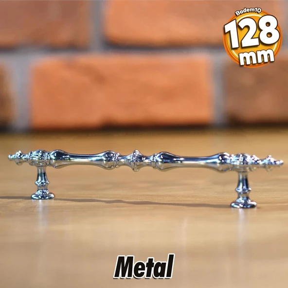 Şehzade Kulp Mobilya Mutfak Dolabı Çekmece Dolap Kulpları Kapak Kulpu Kulbu Krom 128 mm Metal ürün görseli