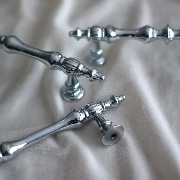 Şehzade Kulp Mobilya Mutfak Dolabı Çekmece Dolap Kulpları Kapak Kulpu Kulbu Krom 128 mm Metal - Resim 7