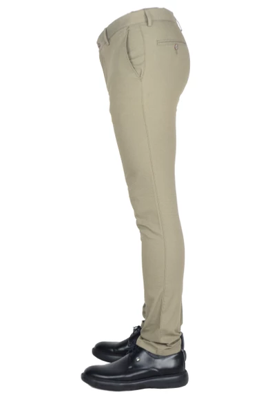 Cengiz İnler Kendinden Desenli Slim Fit Pamuklu Erkek Pantolon - 4