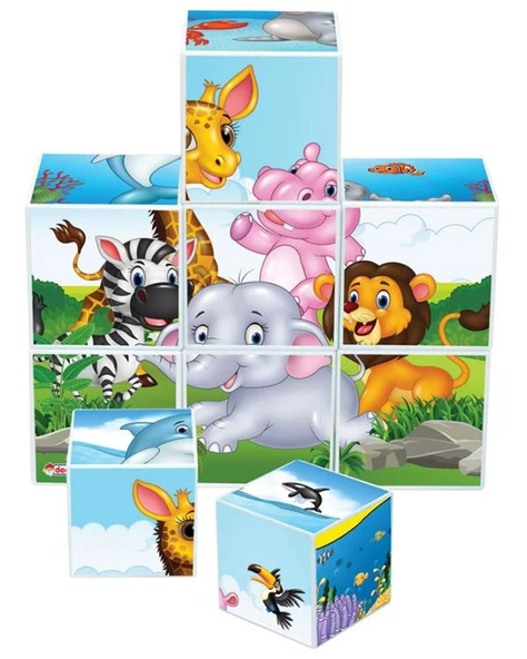 Dede Oyuncak Resimli Küpler 9 Parça - Resim 3