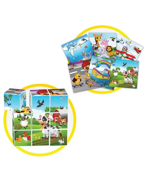 Dede Oyuncak Resimli Küpler 9 Parça - Resim 2