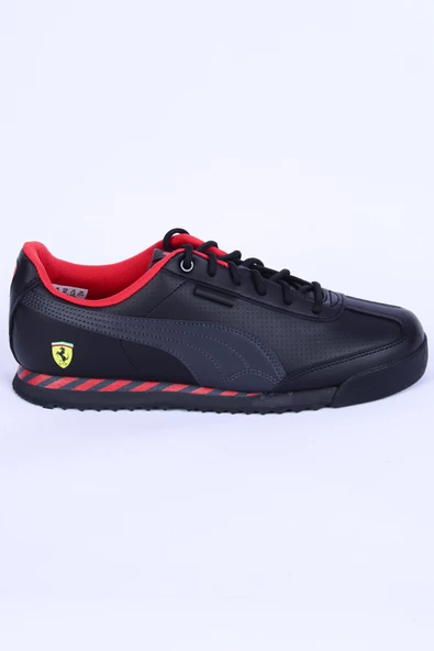 Puma 308067-01 Ferrrari Roma Via Deri Rahat Taban Siyah-Kırmızı Günlük Erkek Spor Ayakkabı