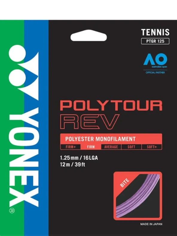 Yonex Poly Tour Rev 1.25 12M Mor Tenis Kordajı