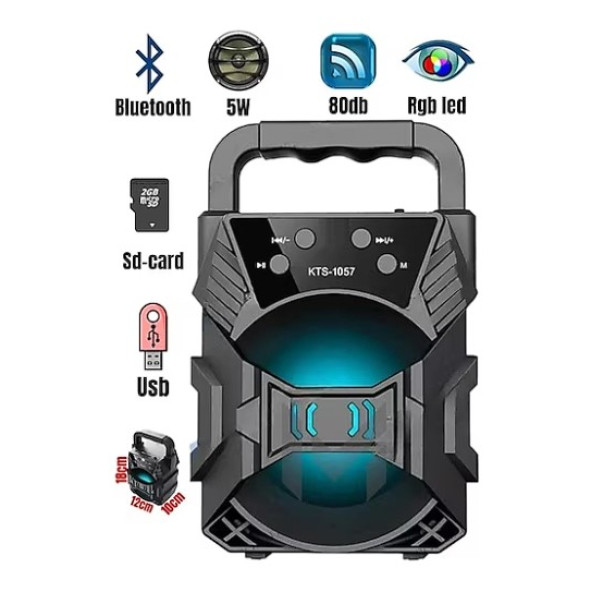 KTS-1057 Kablosuz Bluetooth Hoparlör RGB - 2