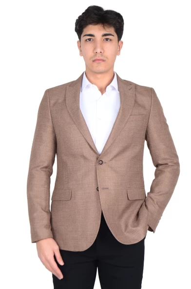 Cengiz İnler Armür Desenli Kırlangıç Yaka Slim Erkek Ceket - 3