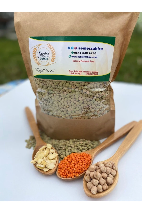 ŞENLER - Doğal Yeşil Mercimek - 1 Kg