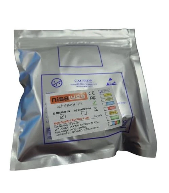 NisaLuce Şerit Led 4040 SMD 6500K Beyaz Işık 10mt İç Mekan