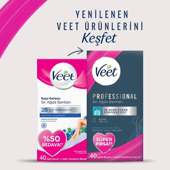 Veet Professıonal Ağda Bandı Hassas 40'lı 4 Adet - 2