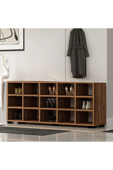 İNARCH DİZAYN AY001 Talu Askılı Ayakkabılık Sandık Ceviz - 2