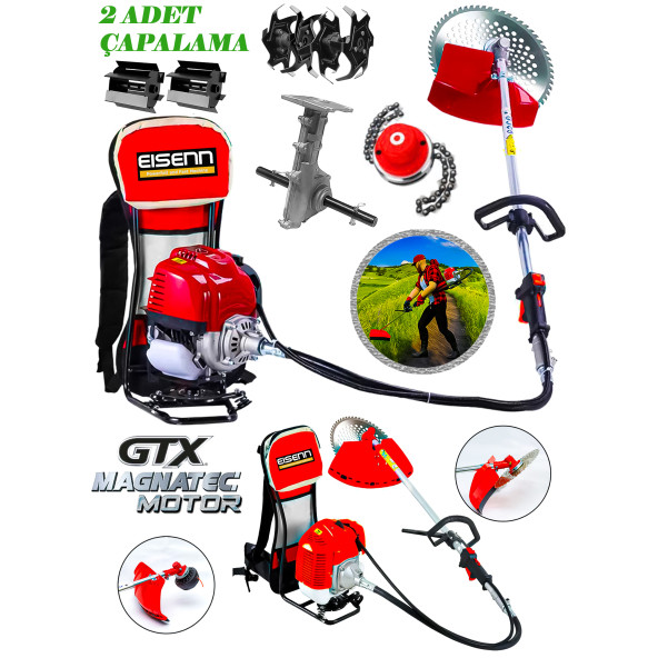 Eisenn Alman Beretta Seri Prof Bahçe Seti 20 Hp Sırt Tırpan + Toprak Eşeleme + Akrobat Çapa Aparatı - 5