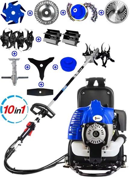 Wacker Pro Germany 10 In 1 F8 Motor Arazi Seti 20 Hp Sırt Tırpan Toprak Eşeleme Akrobat Çapa Aparatı