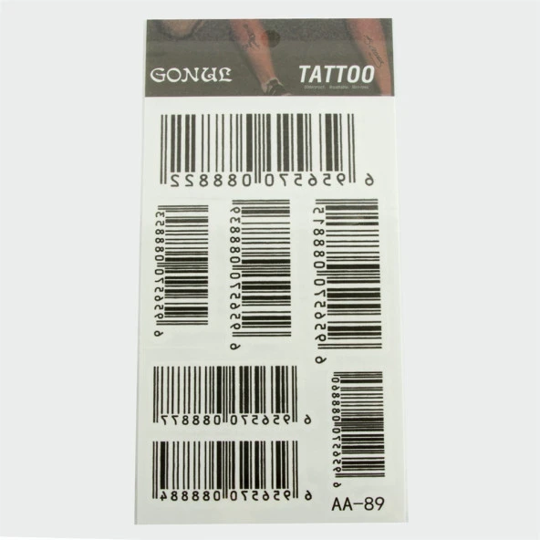 Barkod Tattoo Dövme Sticker