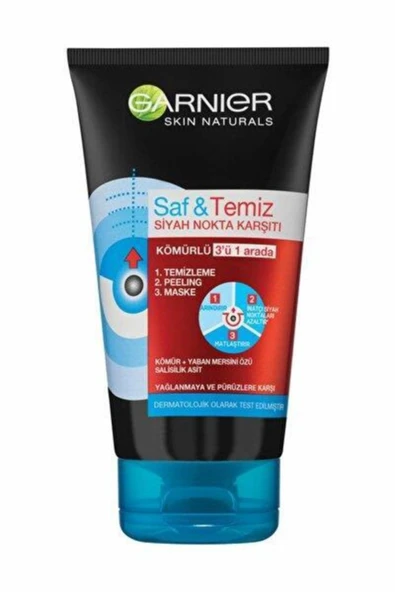 Garnier Siyah Nokta Karşıtı 3&1 Kömürlü Temizleme+Peelig+Maske