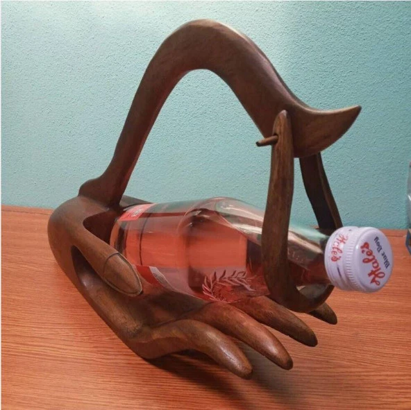 Ahşap Şişe Şarap Sunumluk Yağdanlık Ev Dekorasyon - 4