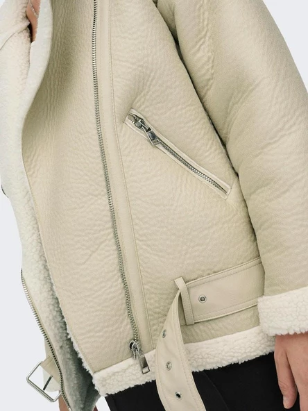 Only Lıs Faux Leather Bond Avıator Kadın Mont 15259949 - 5