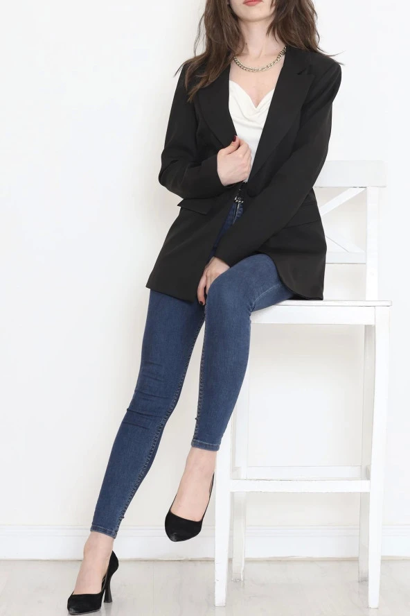Blazer Ceket Siyah - 4