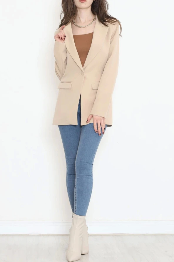 Blazer Ceket Bej - 4