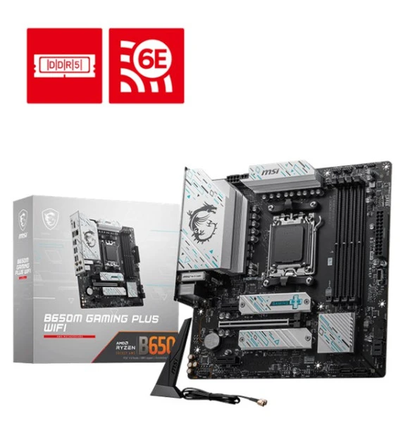 MSI MB B650M GAMING PLUS WIFI AM5 DDR5 7200MHZOC HDMI DP M.2 USB3.2 2.5G LAN WI-FI 6E mATX