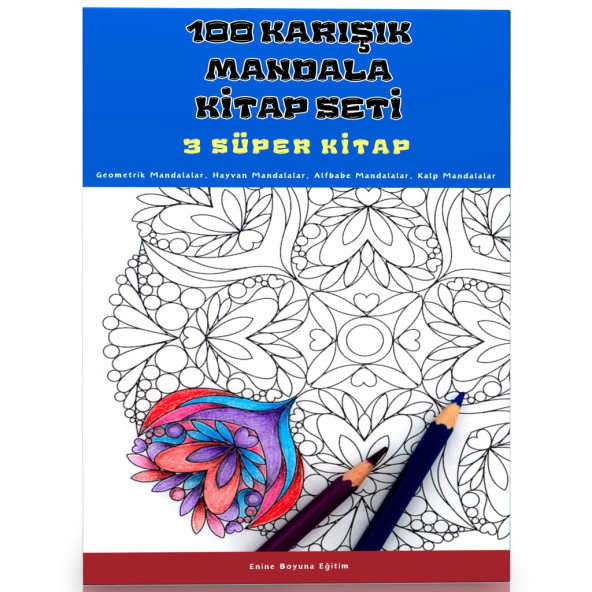 100 Karışık Mandala Kitap Seti (3 Kitap)