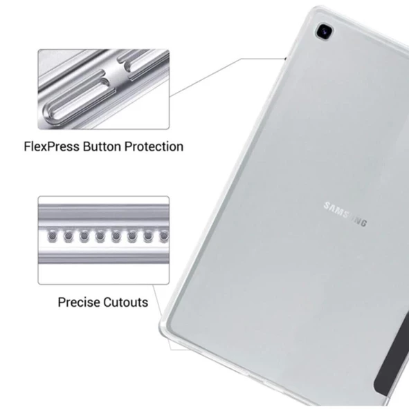 Samsung Galaxy Tab S5E T720 T725 T727 Kılıf PU Deri Smart Standlı Case - 3