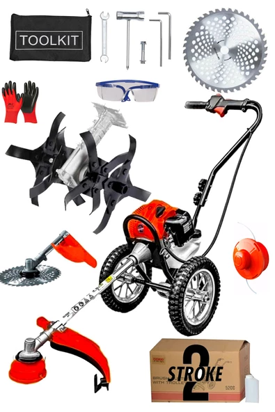 STAXX B9900C 4x4 Quadron Tekerlekli Benzinli Motorlu Çapa Makinesi Tırpan Çim Biçme Kesme Mak