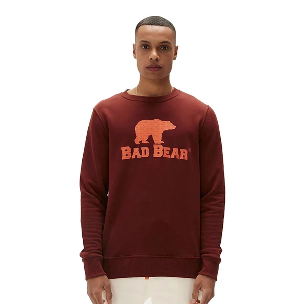 Bad Bear Logo Crewneck Sweatshirt Kahve