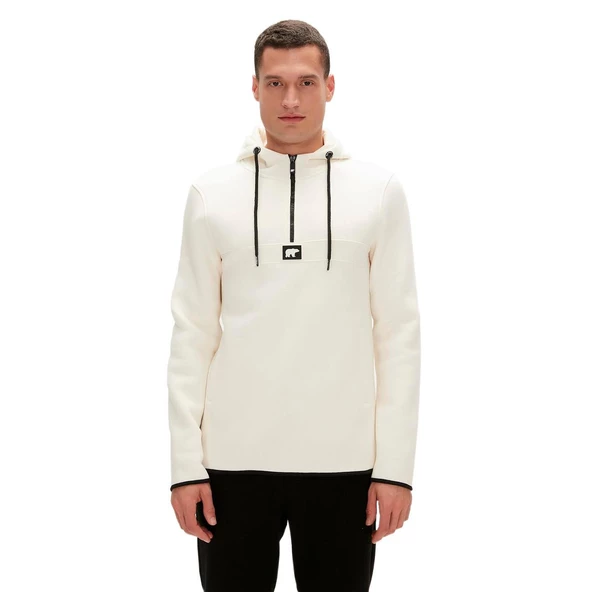 Bad Bear Defence Half-Zip Hoodie Beyaz