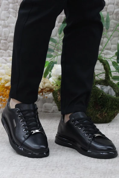 Pierre Cardin 62112 Siyah Orijinal Ürün Hakiki Deri Sneaker Erkek Ayakkabı - 2