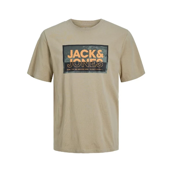 Jack & Jones 12253442 Jcologan Tee SS Crew Neck SS24 Ln Bej