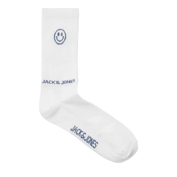 Jack & Jones 12252046 Jacsmiley Logo Tennis Sock Beyaz-Lacivert