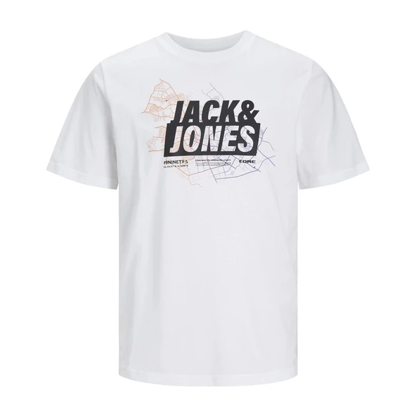 Jack & Jones 12252376 Jcomap Logo Tee Ss Crew Neck Sn Beyaz