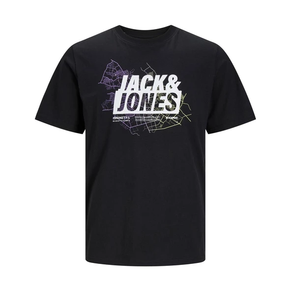 Jack & Jones 12252376 Jcomap Logo Tee Ss Crew Neck Sn Siyah