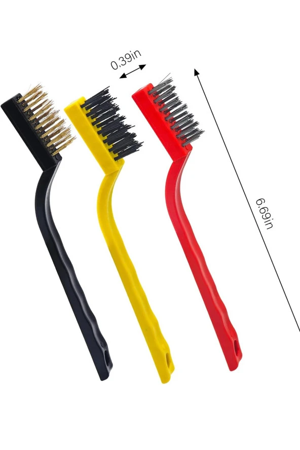 Hayal Sepeti 3lü Tel Naylon Fırça Aspiratör Ocak Banyo Musluk Lavabo Fırın Temizlik Fırça Seti - 5