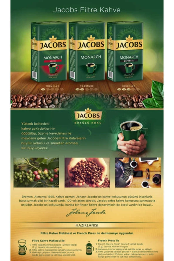 JACOBS Monarch Espresso Filtre Kahve 500 Gr