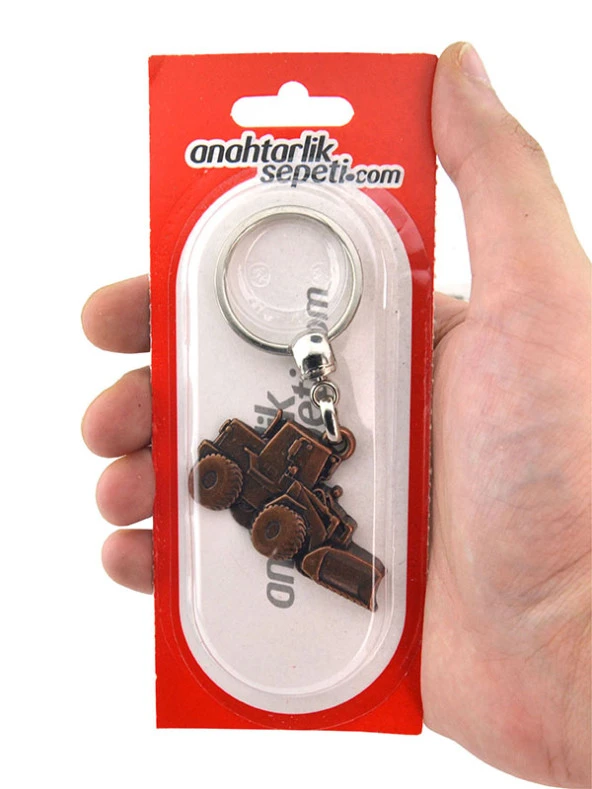 Buldozer Bakır Rölyef Araç Anahtarlık - 5