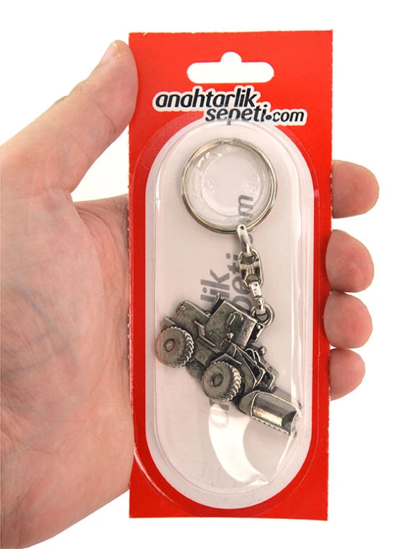 Buldozer Nikel Oksit Rölyef Araç Anahtarlık - 7