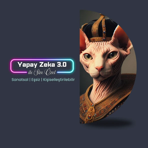 Kendinize Özel Poster, Kraliyet Aile Üyesi Posteri, Kedi Severlere Hediye, Akıllı Kağıt Poster - Resim 2