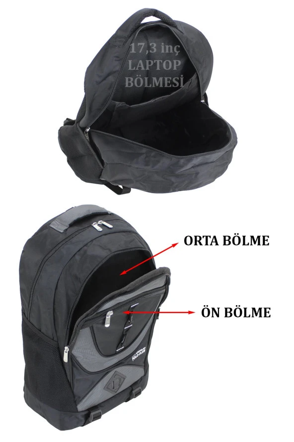 Yarım Dağcı Unisex Sırt Çantası Gri - 3