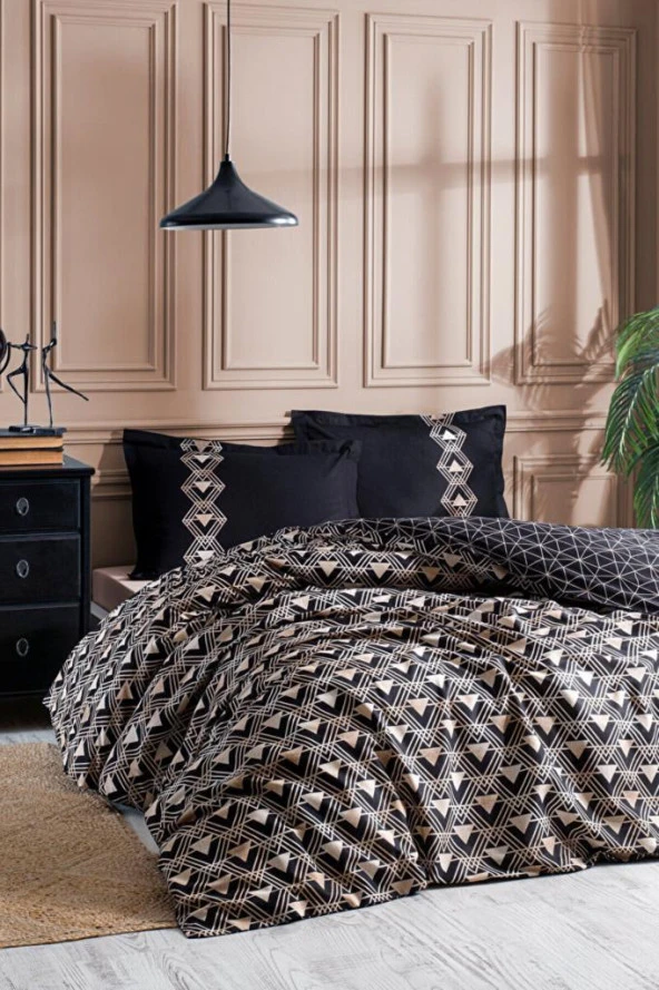 Özdilek Çift Kişilik Ranforce Nevresim Takımı Ouro Siyah