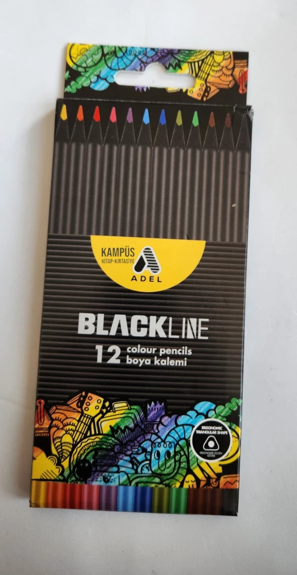 Adel Blackline 12 Renk Kuru Boya Karton Kutu - 3
