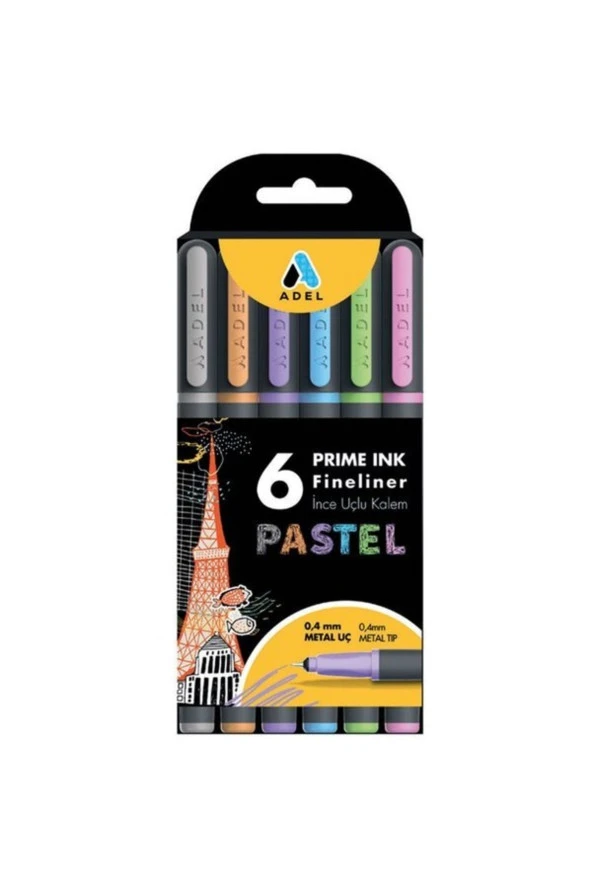 Prime Ink Fineliner 6'lı Pastel