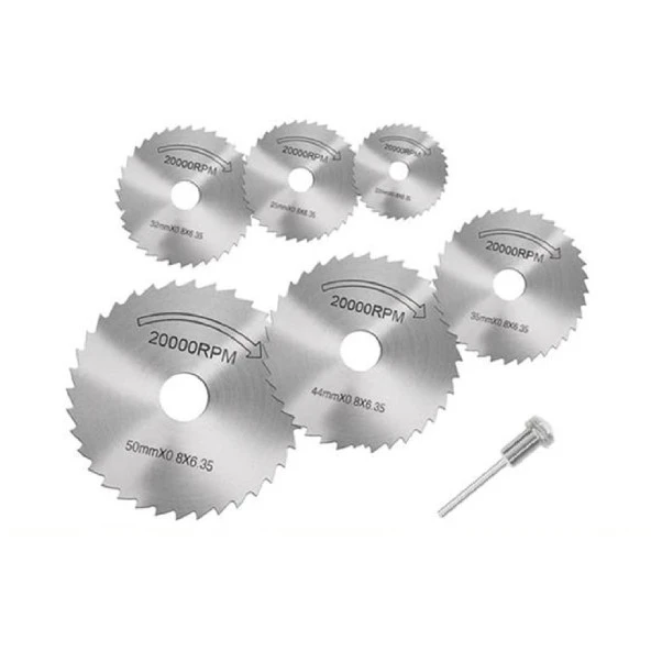 Gravür Mini Dremel Daire Testere Seti Kesme Rötüş Çelik Plastik Ahşap Kesim Hassas Kesi 7 'li Set - 6