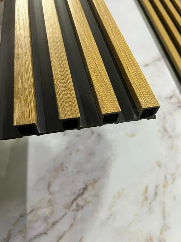 Renkli Duvarlar 16x145cm 1 Adet ATC PVC Çift Renkli Rezene Prefabrik Ofis Dekoratif Pvc Kaplama Lambiri Duvar Paneli